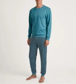 Calida Pyjama Long à Bords Resserrés RELAX STREAMLINE Storm Blue -Lingerie Sipp Boutique pyj u long ressere 528 storm blue 4