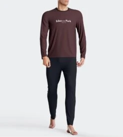 Eden Park Pyjama Homme Uni Manches Longues Fudge