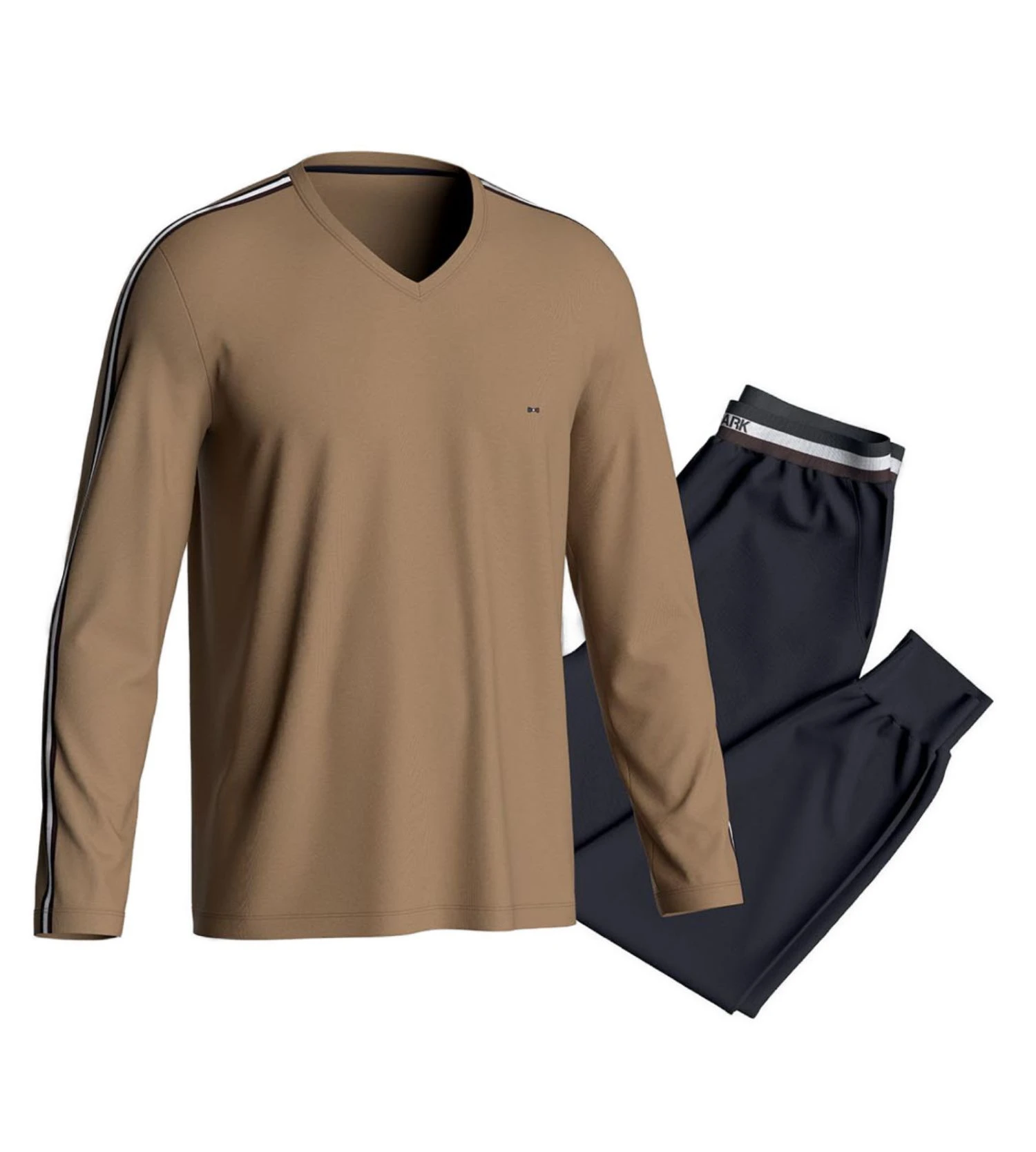 Pyjama homme resserré Noisette Eden Park Pyjama Homme Resserré Noisette -Lingerie Sipp Boutique pyj v ml ressere bn012 noisette 1