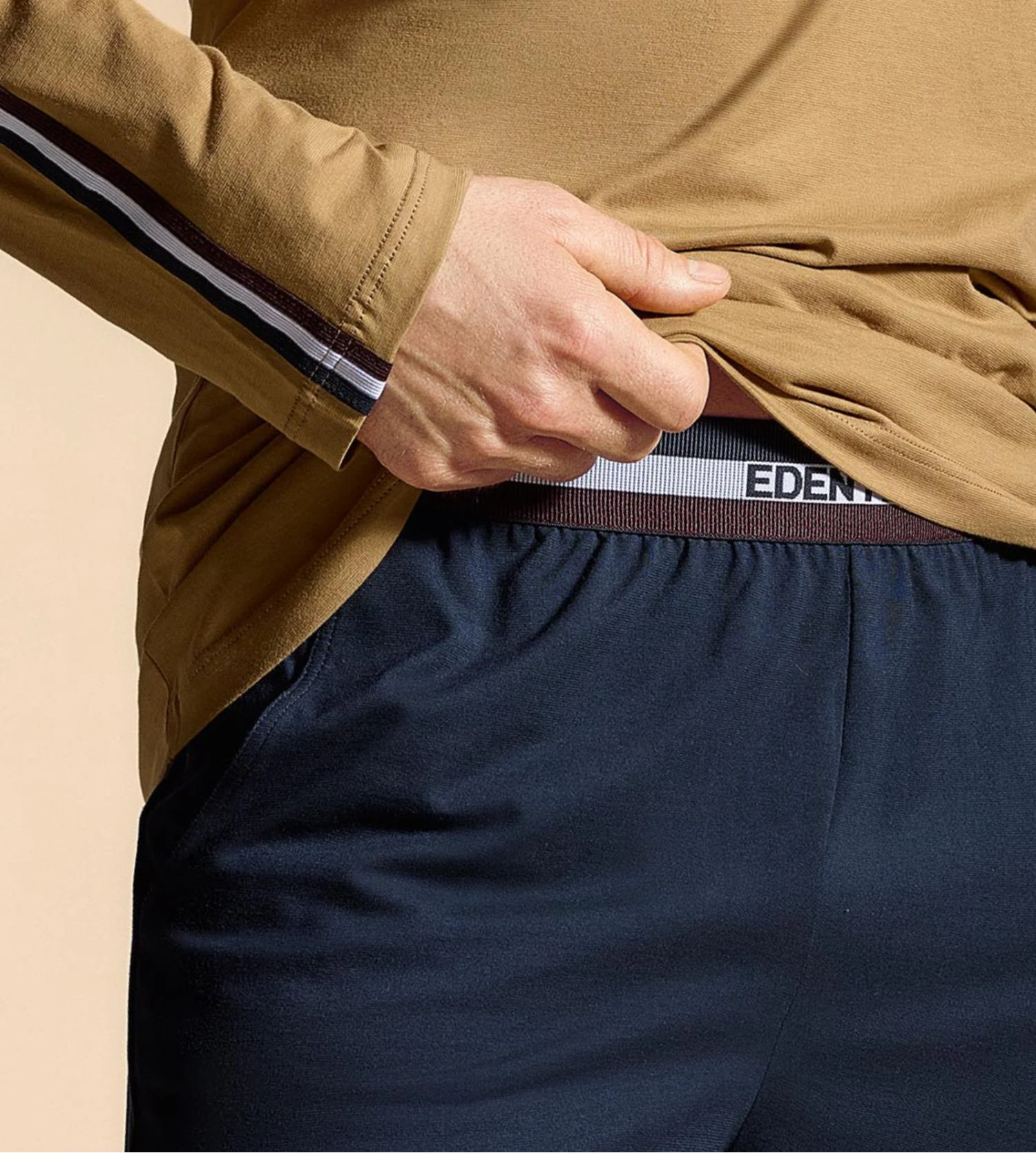 Pyjama homme resserré Noisette Eden Park Pyjama Homme Resserré Noisette -Lingerie Sipp Boutique pyj v ml ressere bn012 noisette 2