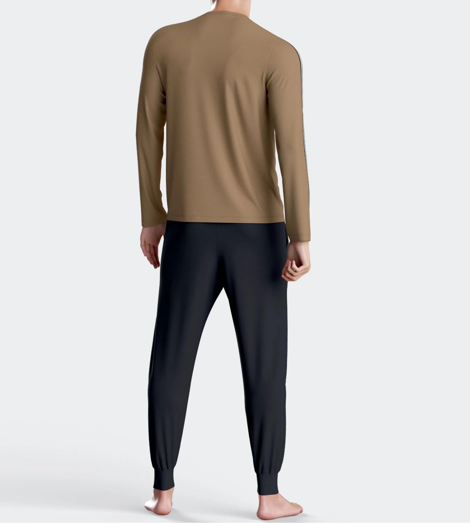 Pyjama homme resserré Noisette Eden Park Pyjama Homme Resserré Noisette -Lingerie Sipp Boutique pyj v ml ressere bn012 noisette 4