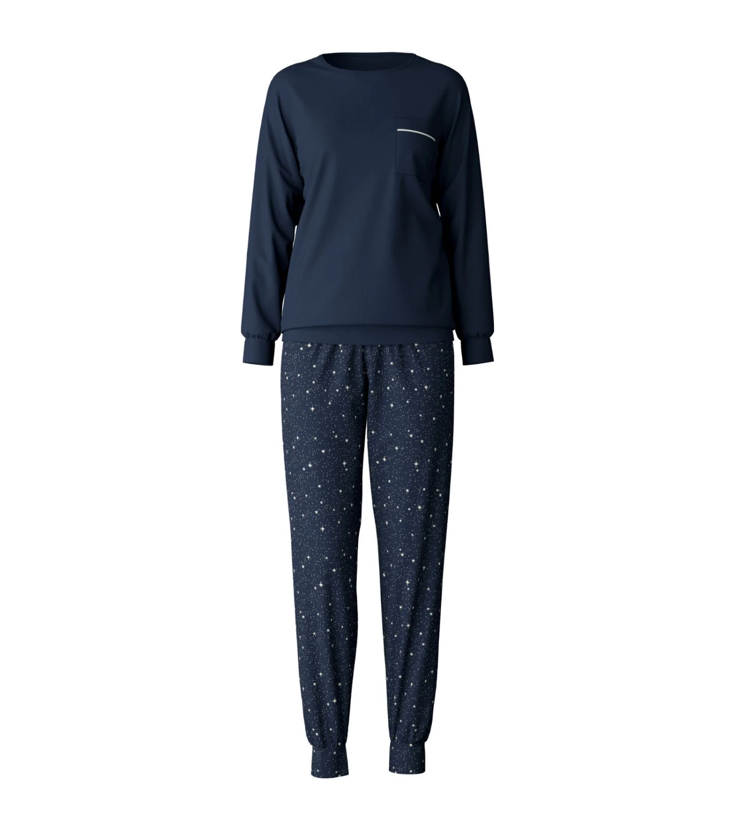 Pyjama bords élastiques bleu imprimé étoiles Sweet Dreams Peacot Blue Calida Pyjama Bords élastiques Bleu Imprimé étoiles Sweet Dreams Peacot Blue -Lingerie Sipp Boutique pyjama bords resseres bleu coton peacoat blue 1