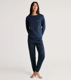 Calida Pyjama Bords élastiques Bleu Imprimé étoiles Sweet Dreams Peacot Blue 5 Calida Pyjama Bords élastiques Bleu Imprimé étoiles Sweet Dreams Peacot Blue -Lingerie Sipp Boutique pyjama bords resseres bleu coton peacoat blue 5