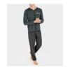 Pyjama Boutonné Motif Cravate Anthracite Chine