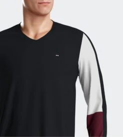 Eden Park Pyjama Homme Col En V Et Pantalon Resserré Marine/Blanc/Bordeaux -Lingerie Sipp Boutique pyjama coton homme marine 2