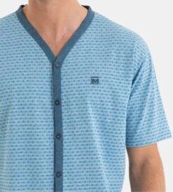 Pyjama Court Pour Homme Boutonné Bleu -Lingerie Sipp Boutique pyjama court bouton homme bleu 2