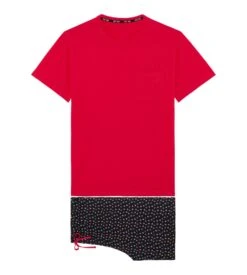 Hom Pyjama Court Charli Imprimé Noir/Rouge -Lingerie Sipp Boutique pyjama court charli pyj noir et rouge 1