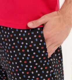 Hom Pyjama Court Charli Imprimé Noir/Rouge -Lingerie Sipp Boutique pyjama court charli pyj noir et rouge 2