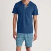 Calida Pyjama Court Homme Relax Imprint 1 Pottery Blue