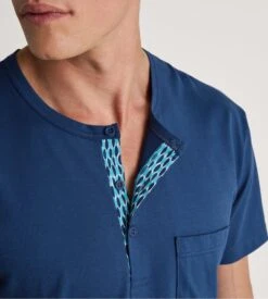 Calida Pyjama Court Homme Relax Imprint 1 Pottery Blue -Lingerie Sipp Boutique pyjama court homme 435 pottery blue 2