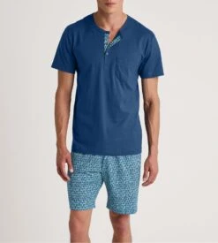 Calida Pyjama Court Homme Relax Imprint 1 Pottery Blue