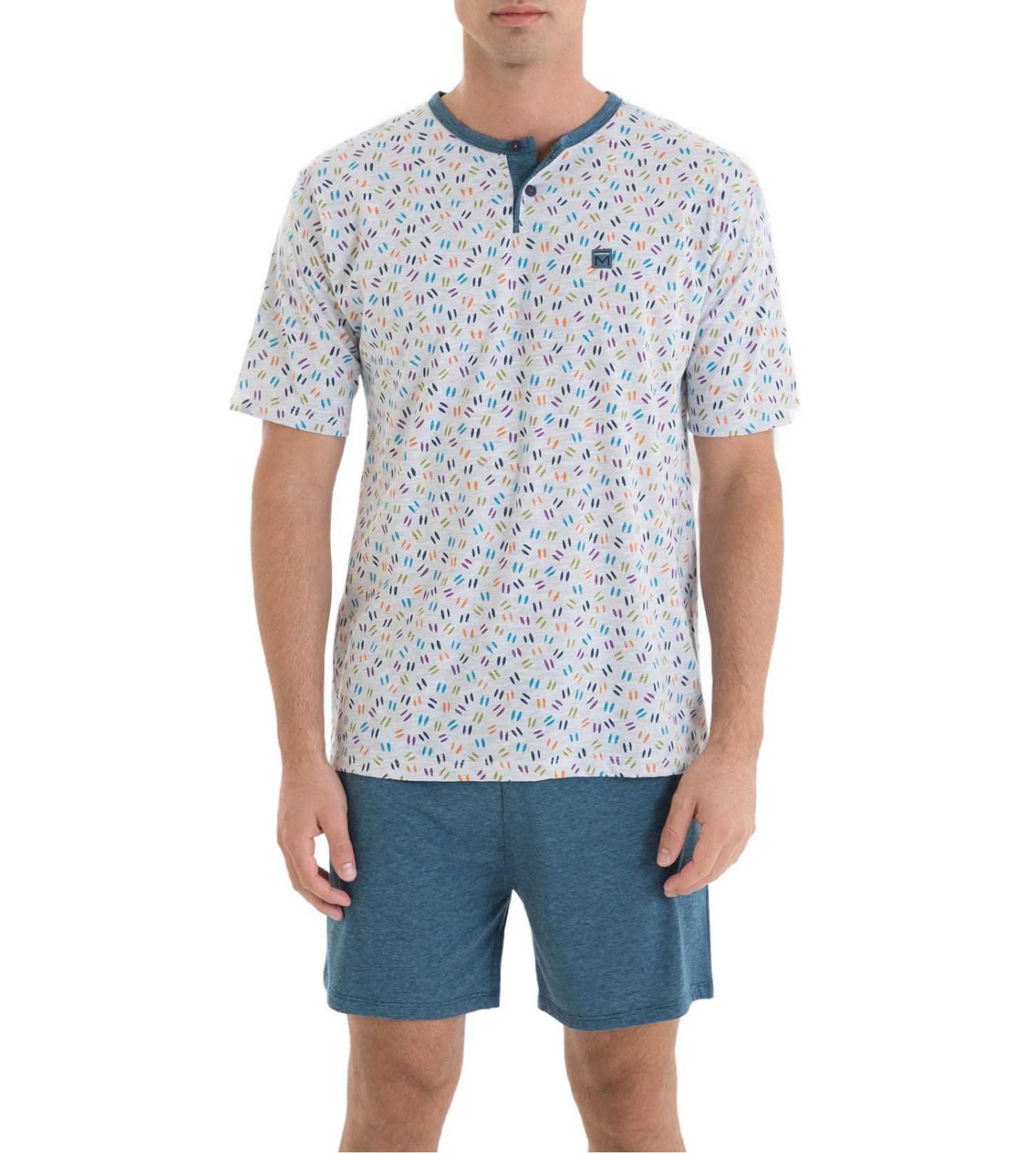 Pyjama court homme Gris Chiné/Bleu Pyjama Court Homme Gris Chiné/Bleu -Lingerie Sipp Boutique pyjama court homme gris 1