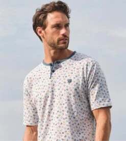 Pyjama Court Homme Gris Chiné/Bleu 5 Pyjama Court Homme Gris Chiné/Bleu -Lingerie Sipp Boutique pyjama court homme gris 5