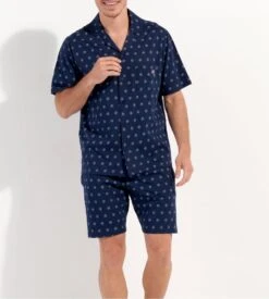 Hom Pyjama Court Indio Imprimé Bleu Marine -Lingerie Sipp Boutique pyjama court homme indio imprime bleu marine 3