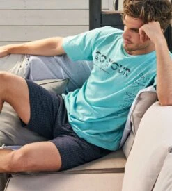 Pyjama Court Homme Manches Courtes Bleu Ciel -Lingerie Sipp Boutique pyjama court homme manches courtes r64 bleu ciel 2