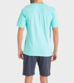 Pyjama Court Homme Manches Courtes Bleu Ciel -Lingerie Sipp Boutique pyjama court homme manches courtes r64 bleu ciel 3