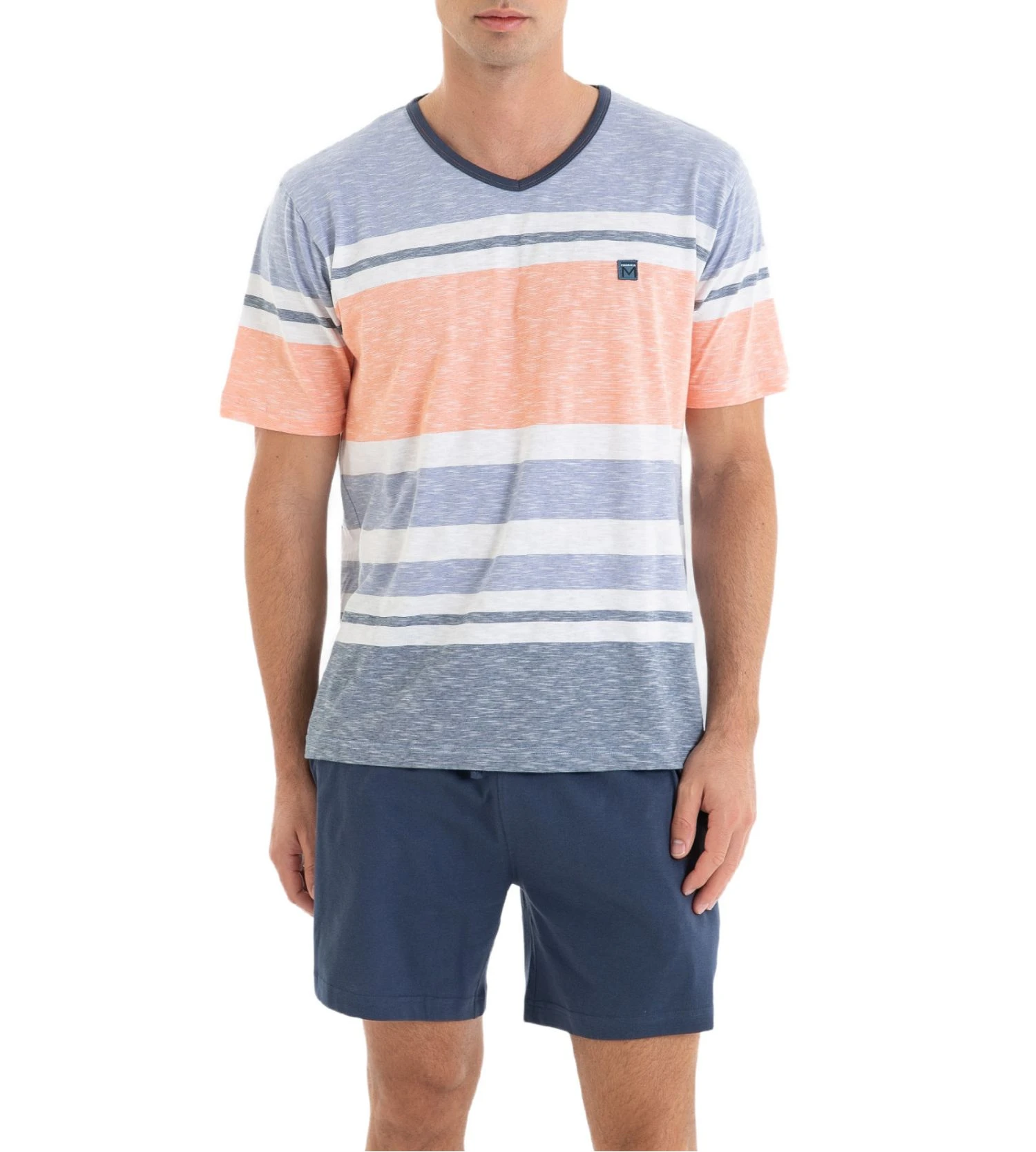 Pyjama court homme à rayures bleu Pyjama Court Homme à Rayures Bleu -Lingerie Sipp Boutique pyjama court raye bleu 1