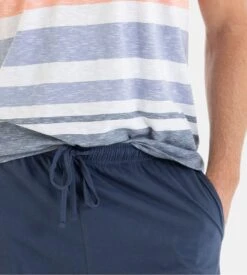 Pyjama Court Homme à Rayures Bleu 2 Pyjama Court Homme à Rayures Bleu -Lingerie Sipp Boutique pyjama court raye bleu 2