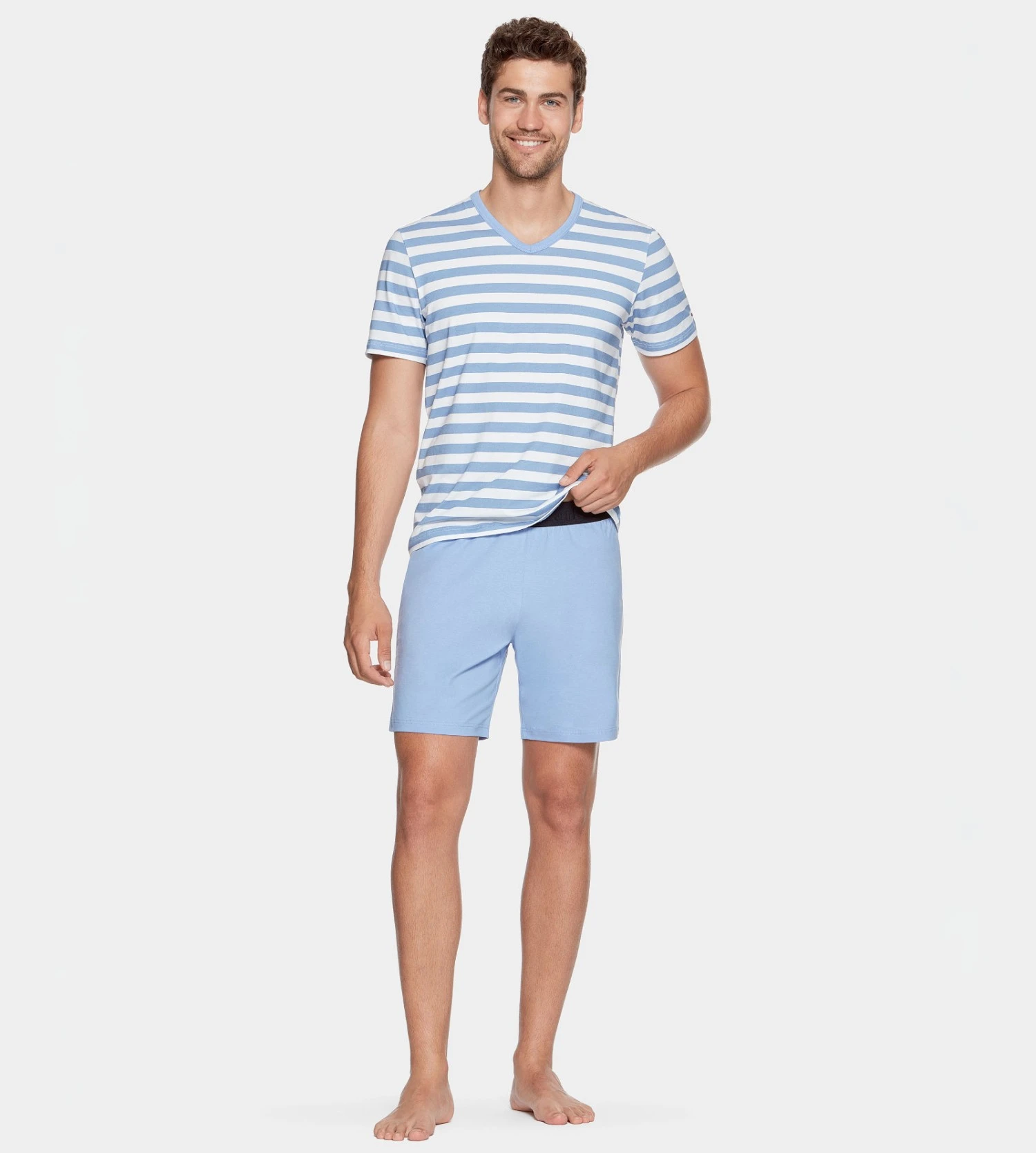 Pyjama d'été rayé haut de gamme Lustre/ Blc Eden Park Pyjama D'été Rayé Haut De Gamme Lustre/ Blc -Lingerie Sipp Boutique pyjama d ete raye haut de gamme bl027 lustre blc 2