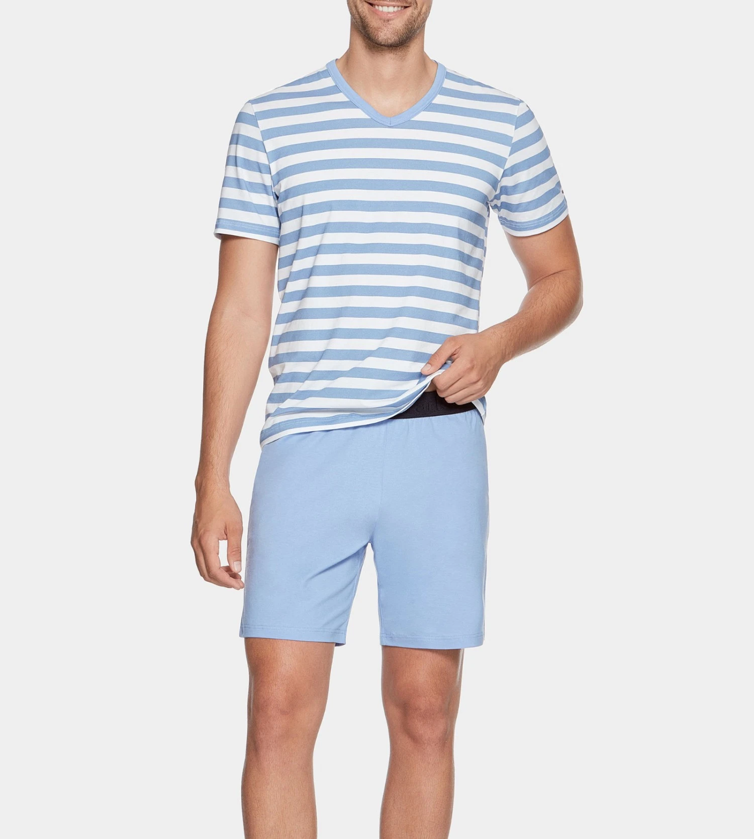 Pyjama d'été rayé haut de gamme Lustre/ Blc Eden Park Pyjama D'été Rayé Haut De Gamme Lustre/ Blc -Lingerie Sipp Boutique pyjama d ete raye haut de gamme bl027 lustre blc