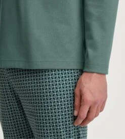 Calida Pyjama Vert Sauge Pour Homme En Coton Relax Comfy Dark Glen 2 Calida Pyjama Vert Sauge Pour Homme En Coton Relax Comfy Dark Glen -Lingerie Sipp Boutique pyjama droit dark glen 2