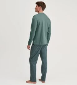 Calida Pyjama Vert Sauge Pour Homme En Coton Relax Comfy Dark Glen 3 Calida Pyjama Vert Sauge Pour Homme En Coton Relax Comfy Dark Glen -Lingerie Sipp Boutique pyjama droit dark glen 3