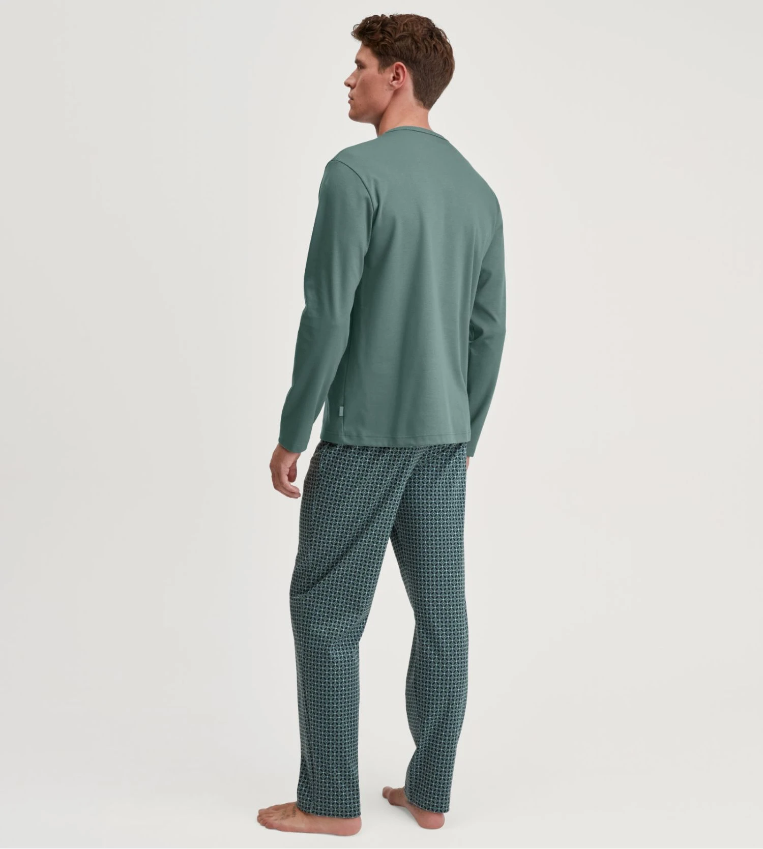 Pyjama vert sauge pour homme en coton Relax Comfy Dark Glen Calida Pyjama Vert Sauge Pour Homme En Coton Relax Comfy Dark Glen -Lingerie Sipp Boutique pyjama droit dark glen 3