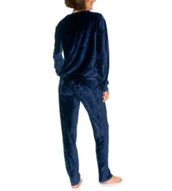 Pyjama En Velours Et Dentelle Dark Navy
