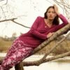 Calida Pyjama Femme En Coton Rose Imprimé Fleuri Sweet Dreams Dahlia Pink