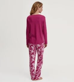 Calida Pyjama Femme En Coton Rose Imprimé Fleuri Sweet Dreams Dahlia Pink -Lingerie Sipp Boutique pyjama femme rose etoiles dahlia pink 4