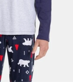 Pyjama Homme Manches Longues Noël Bleu -Lingerie Sipp Boutique pyjama h noel bleu 3