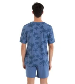 Pyjama Motif Palmiers Bleu Pour Homme 3 Pyjama Motif Palmiers Bleu Pour Homme -Lingerie Sipp Boutique pyjama homme 158 bleu 3
