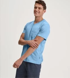 Calida Pyjama Col V En Coton Doux Pour Homme Relax Streamline Glacier Lake -Lingerie Sipp Boutique pyjama homme col v glacier lake 5