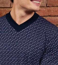 Pyjama à Motif Pour Homme Marine EDEN PARK -Lingerie Sipp Boutique pyjama homme interlock nb039 marine eden park 2