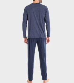 Pyjama Long Homme Boutonné Bleu Chine -Lingerie Sipp Boutique pyjama long homme boutonne x52 bleu chine 1