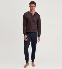 Calida Pyjama Homme à Bords élastique Et Col Tunisien Relax Choice Dark Sapphire