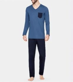 Pyjama Long Pour Homme Bleu Et Marine EDEN PARK