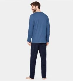 Pyjama Long Pour Homme Bleu Et Marine EDEN PARK -Lingerie Sipp Boutique pyjama long homme nb039 marine bleu 3