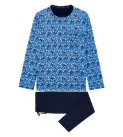 Hom Pyjama Long Vibe Imprimé Bleu -Lingerie Sipp Boutique pyjama long homme vibe imprime bleu 1