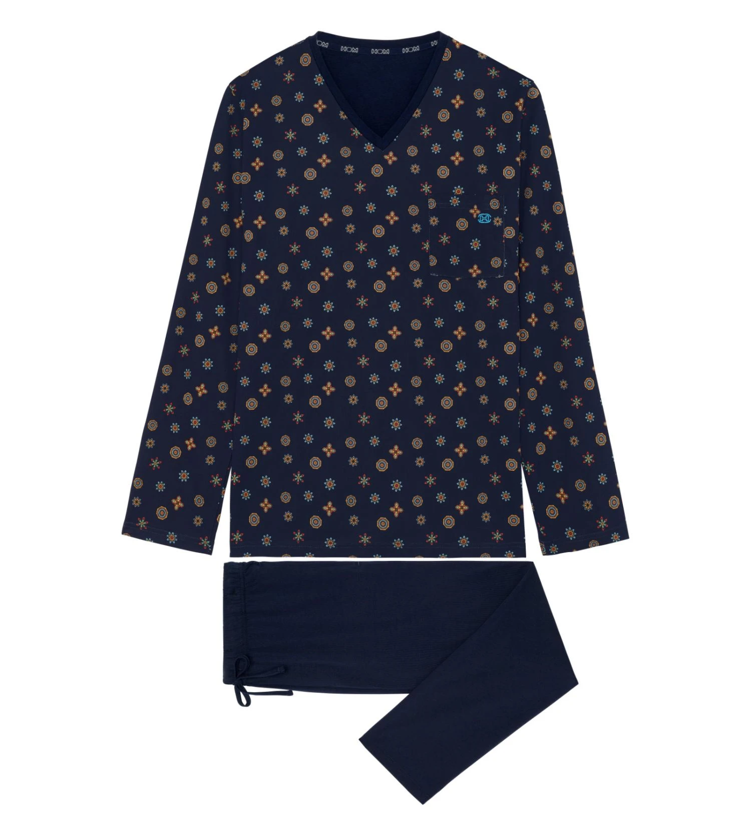 Pyjama long homme Mandala Bleu Marine Pyjama Long Homme Mandala Bleu Marine -Lingerie Sipp Boutique pyjama long mandala bleu marine 1