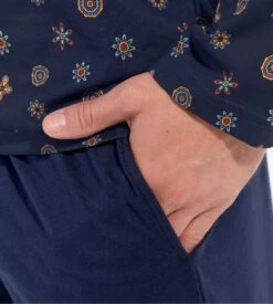 Pyjama Long Homme Mandala Bleu Marine 5 Pyjama Long Homme Mandala Bleu Marine -Lingerie Sipp Boutique pyjama long mandala bleu marine 5