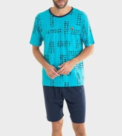 Pyjama Short Pour Homme Turquoise -Lingerie Sipp Boutique pyjama short pour homme k72 turquoise 2