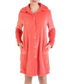 Robe De Chambre Boutonnée Velours Orange 1 Robe De Chambre Boutonnée Velours Orange -Lingerie Sipp Boutique rdc bout velours orange 1