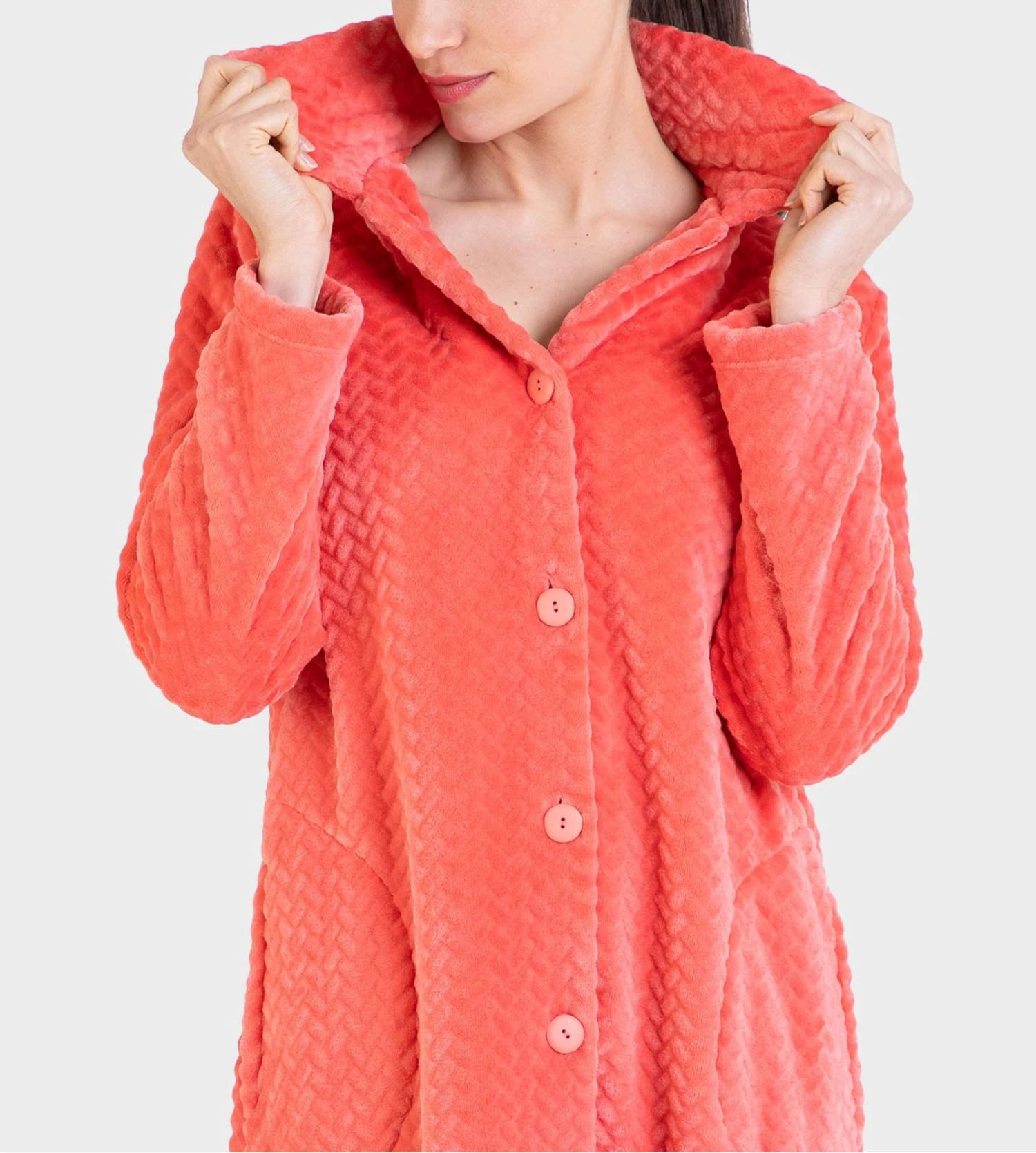 Robe de chambre boutonnée Velours Orange Robe De Chambre Boutonnée Velours Orange -Lingerie Sipp Boutique rdc bout velours orange