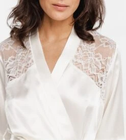 Déshabillé Grande Taille En Satin Et Dentelle Rio Crème -Lingerie Sipp Boutique rio deshab satin dent cream 002 3
