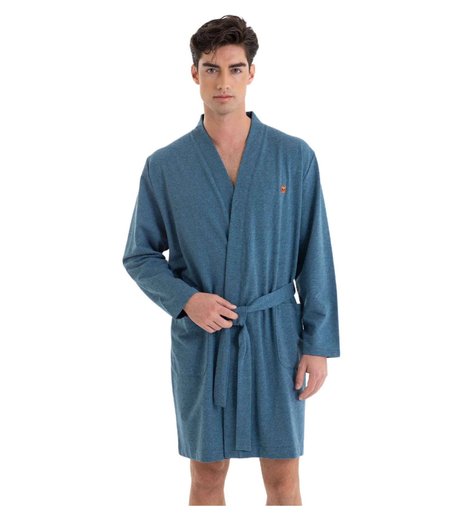 Robe de chambre croisée pour homme Bleu Robe De Chambre Croisée Pour Homme Bleu -Lingerie Sipp Boutique robe de chambre kimono homme bleu 1