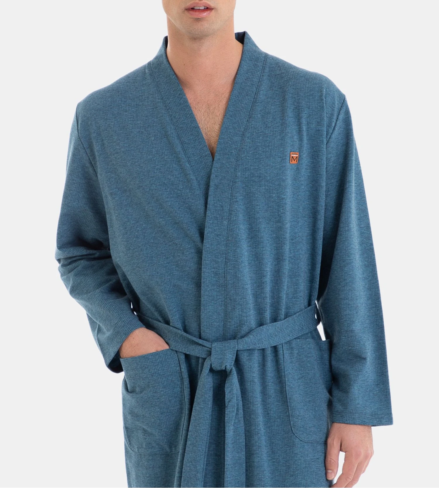 Robe de chambre croisée pour homme Bleu Robe De Chambre Croisée Pour Homme Bleu -Lingerie Sipp Boutique robe de chambre kimono homme bleu 2