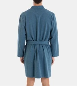 Robe De Chambre Croisée Pour Homme Bleu 3 Robe De Chambre Croisée Pour Homme Bleu -Lingerie Sipp Boutique robe de chambre kimono homme bleu 3