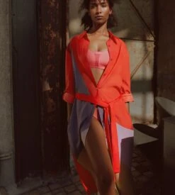 Triumph Robe Longue Boutonnée Thermal Mywear Multi-Colour -Lingerie Sipp Boutique robe longue boutonnee mywear m023 multi colour 2