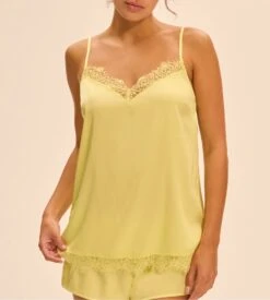 Simone Perele Top De Nuit Satin Secrets Jaune D'Été